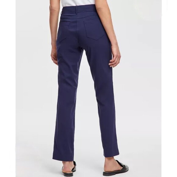 NWT JM Collection Straight Leg Pants Navy Blue Size 14S - Picture 2 of 7